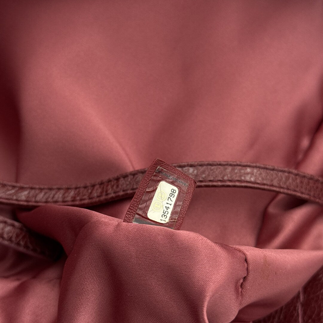 2010 Chanel CC On The Road Red Leather Tote Bag