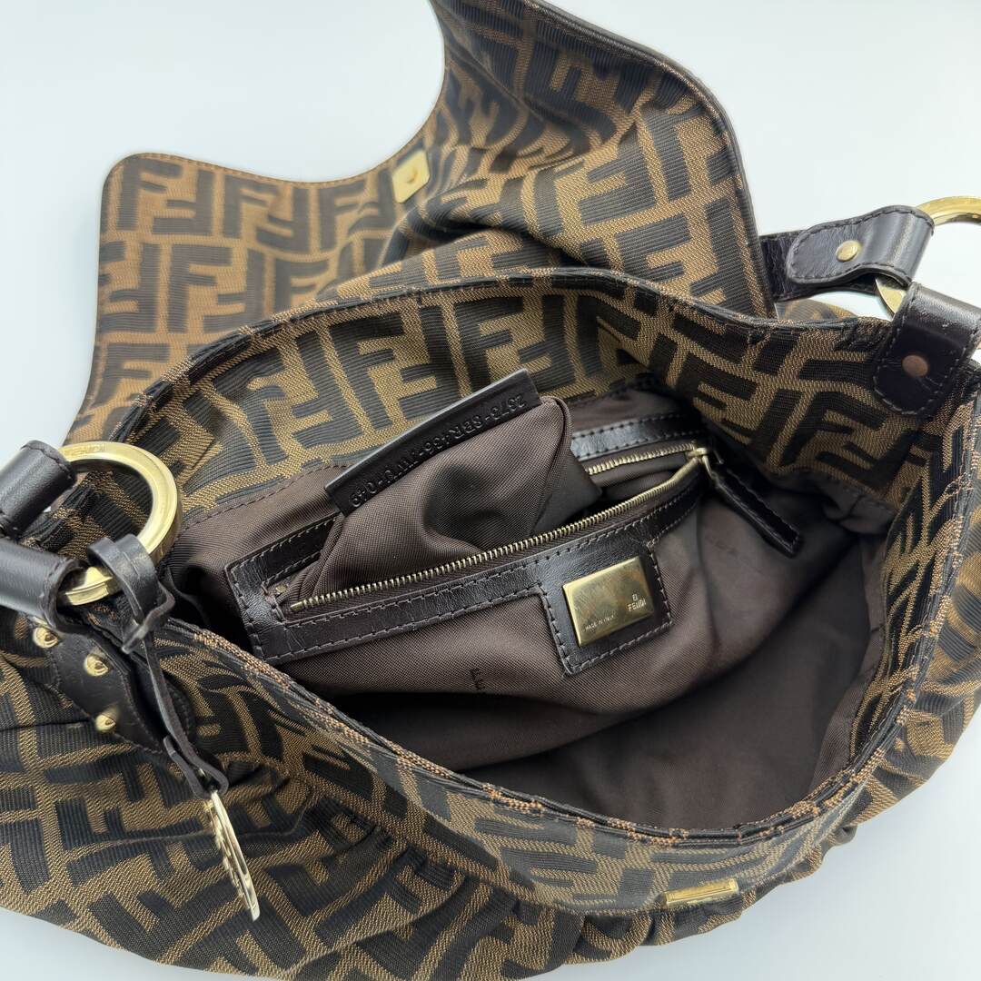Fendi Zucca Chef Dark Brown Shoulder Bag