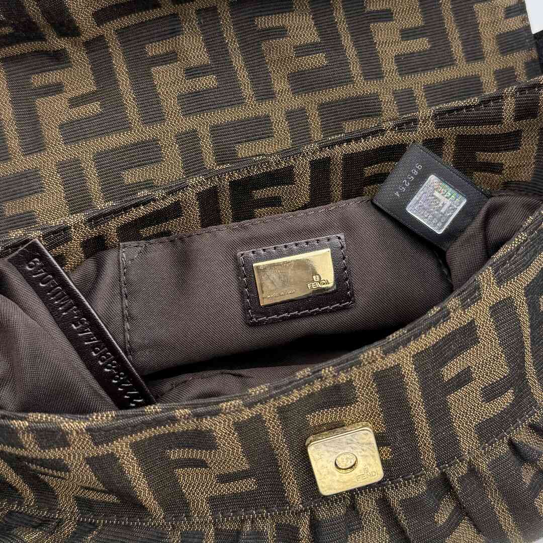 Fendi Zucca Charm Brown Shoulder Bag