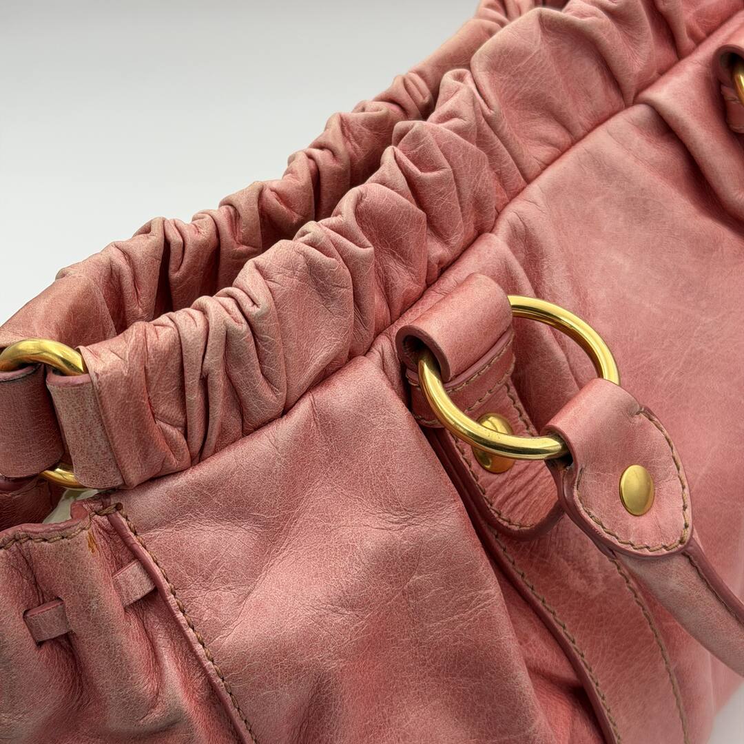 Miu Miu Vitello Baby Pink Leather Handbag