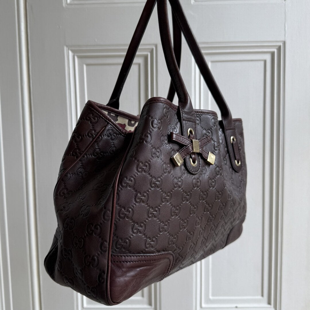 Gucci Guccissima Princy Brown Leather Tote Bag
