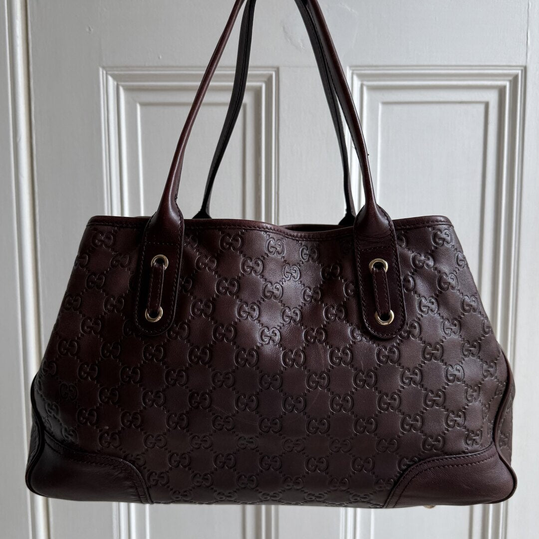 Gucci Guccissima Princy Brown Leather Tote Bag