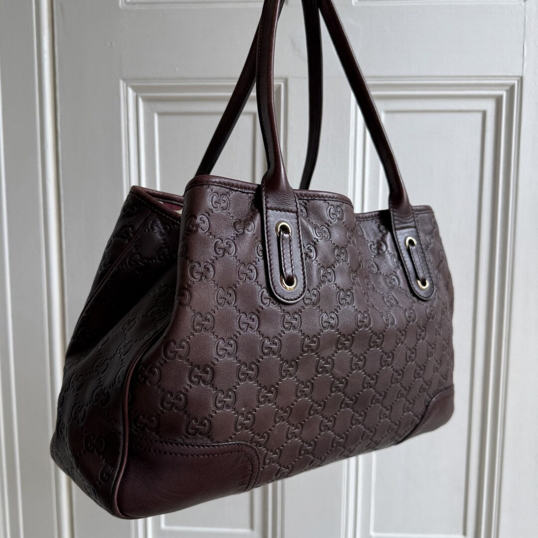 Gucci Guccissima Princy Brown Leather Tote Bag
