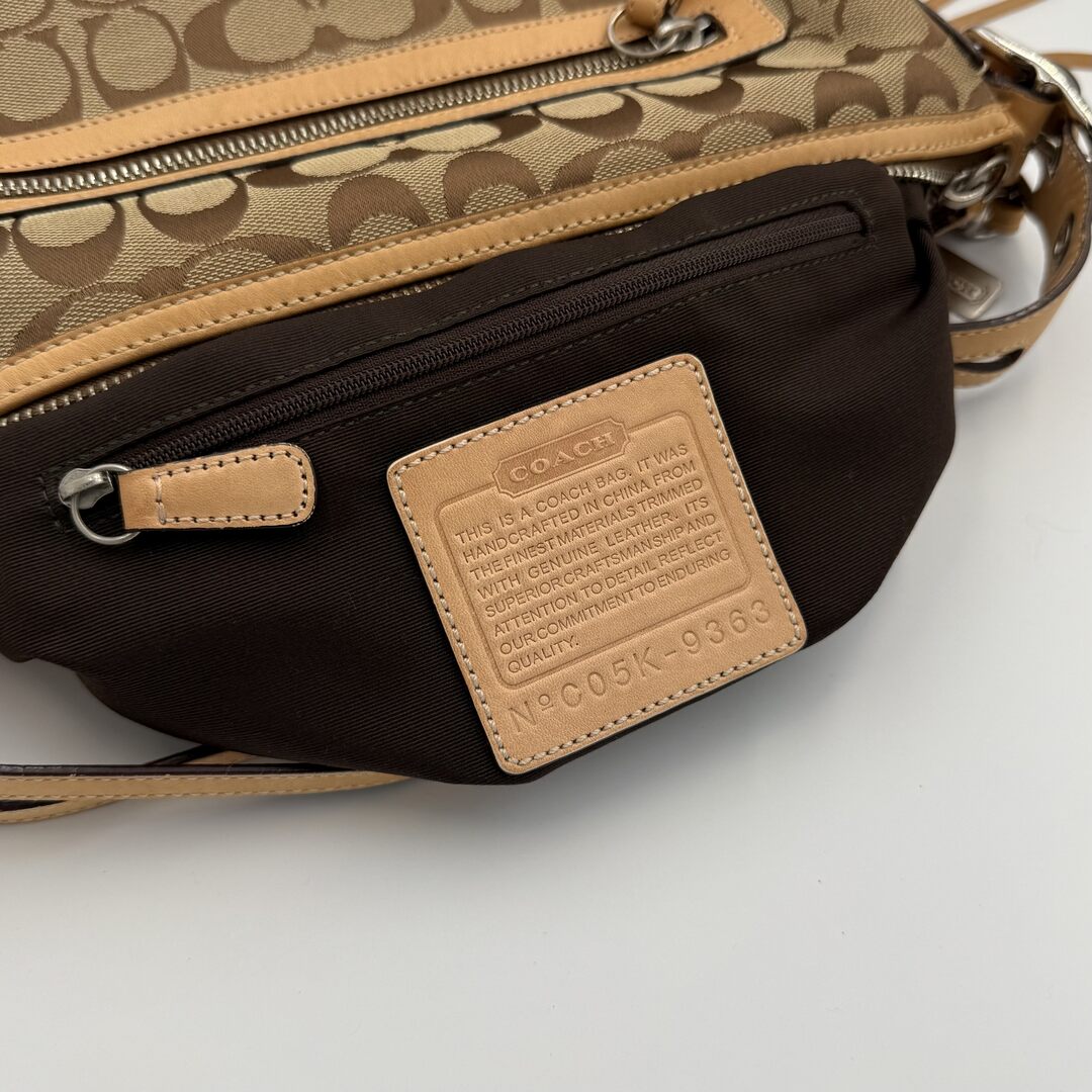 Coach Signature Tassel Tan Shoulder Bag