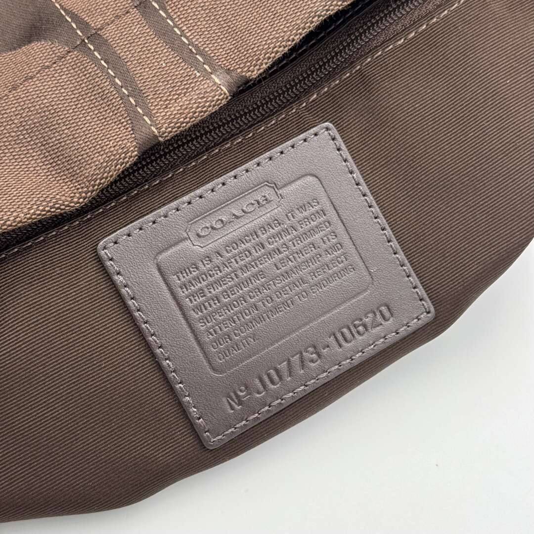 Coach Signature Brown Studded Shoulder Bag