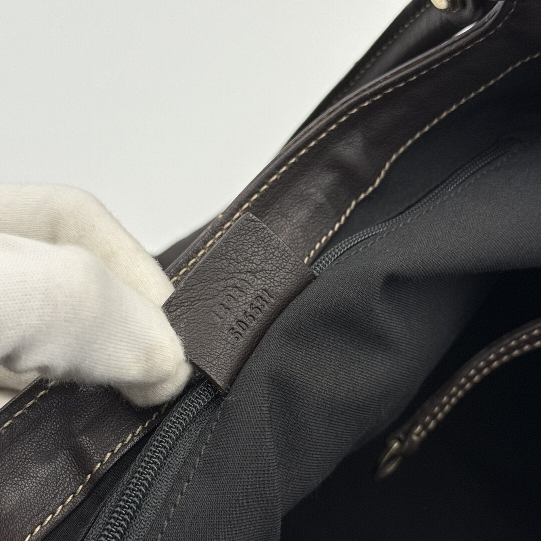 Gucci Abbey Brown Leather Tote Bag