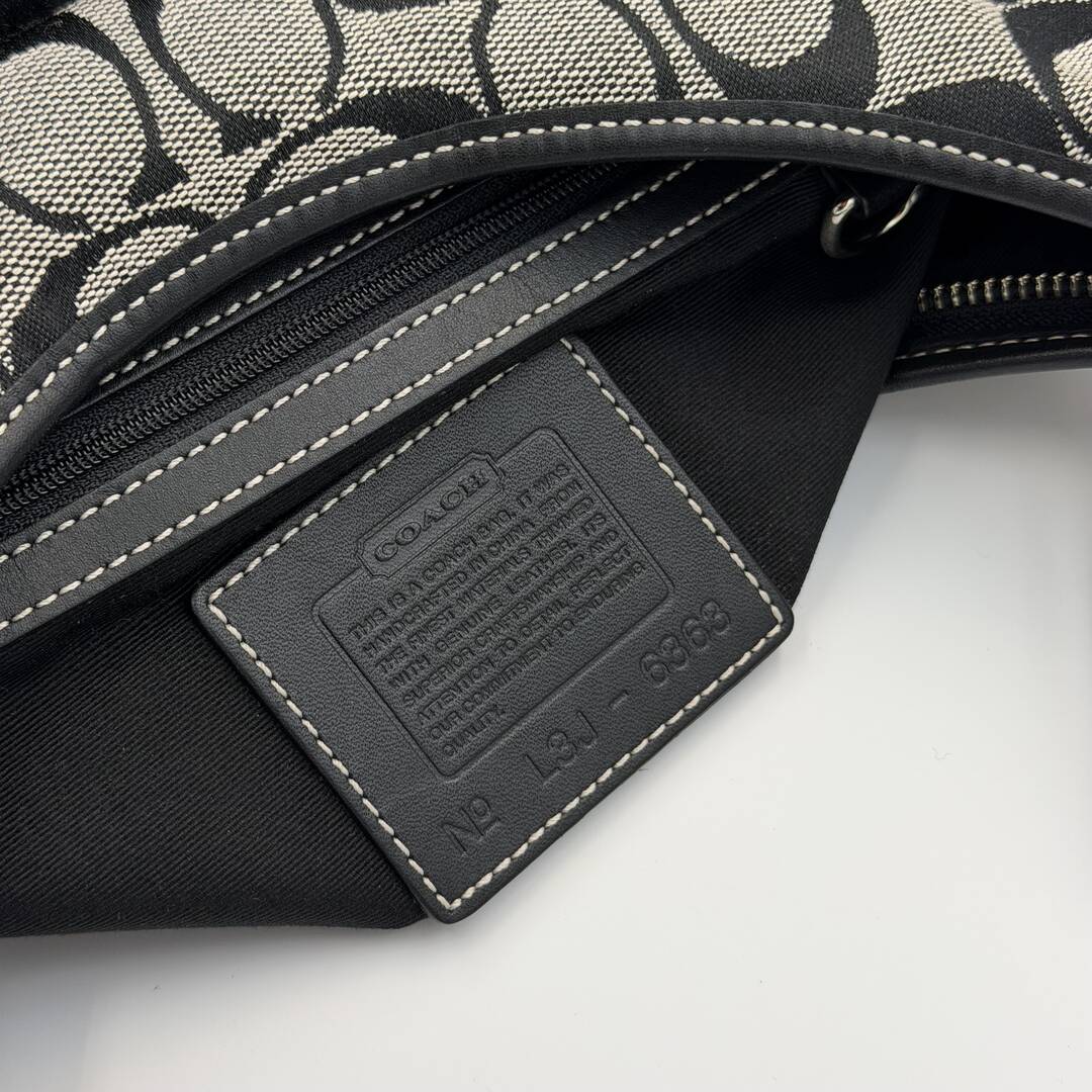 Coach Signature Hobo Buckle Black Shoulder Bag