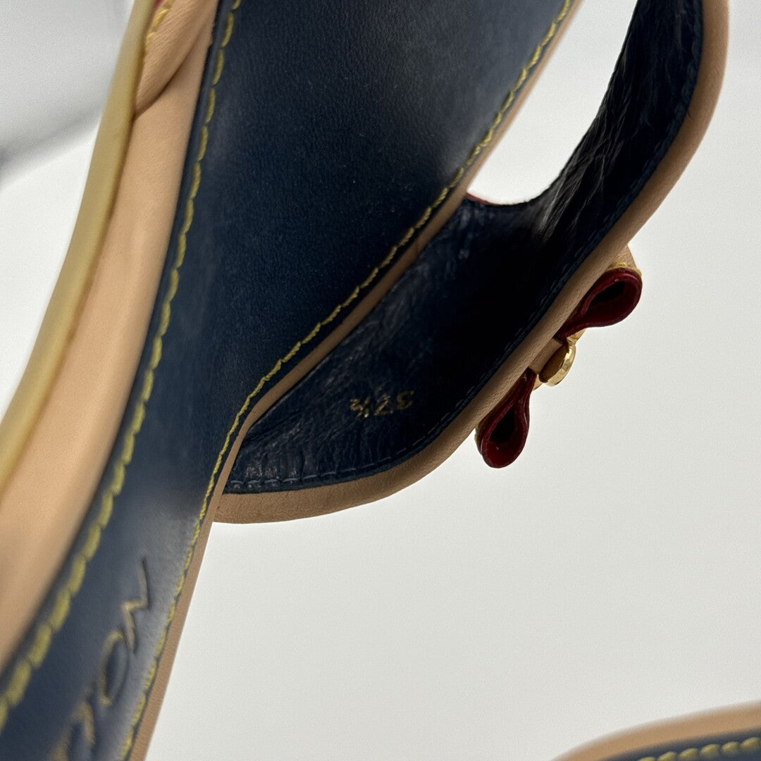 2005 Louis Vuitton Blue Denim Kitten Heels