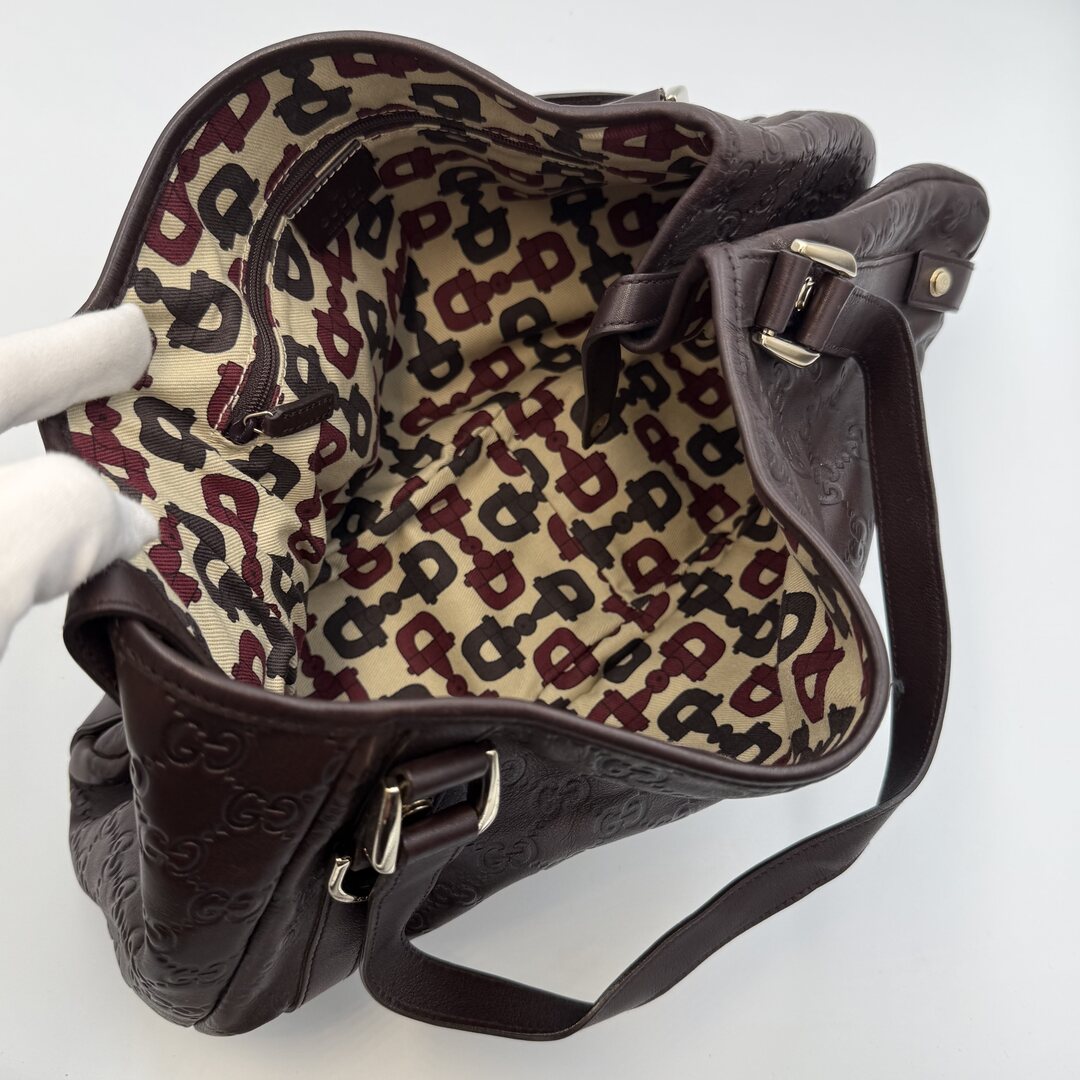 Gucci Guccissima Abbey Leather Brown Tote Bag
