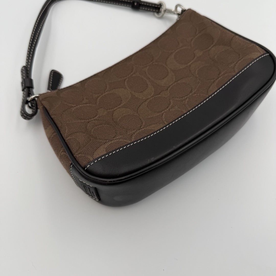 Coach Signature Demi Brown Shoulder Bag