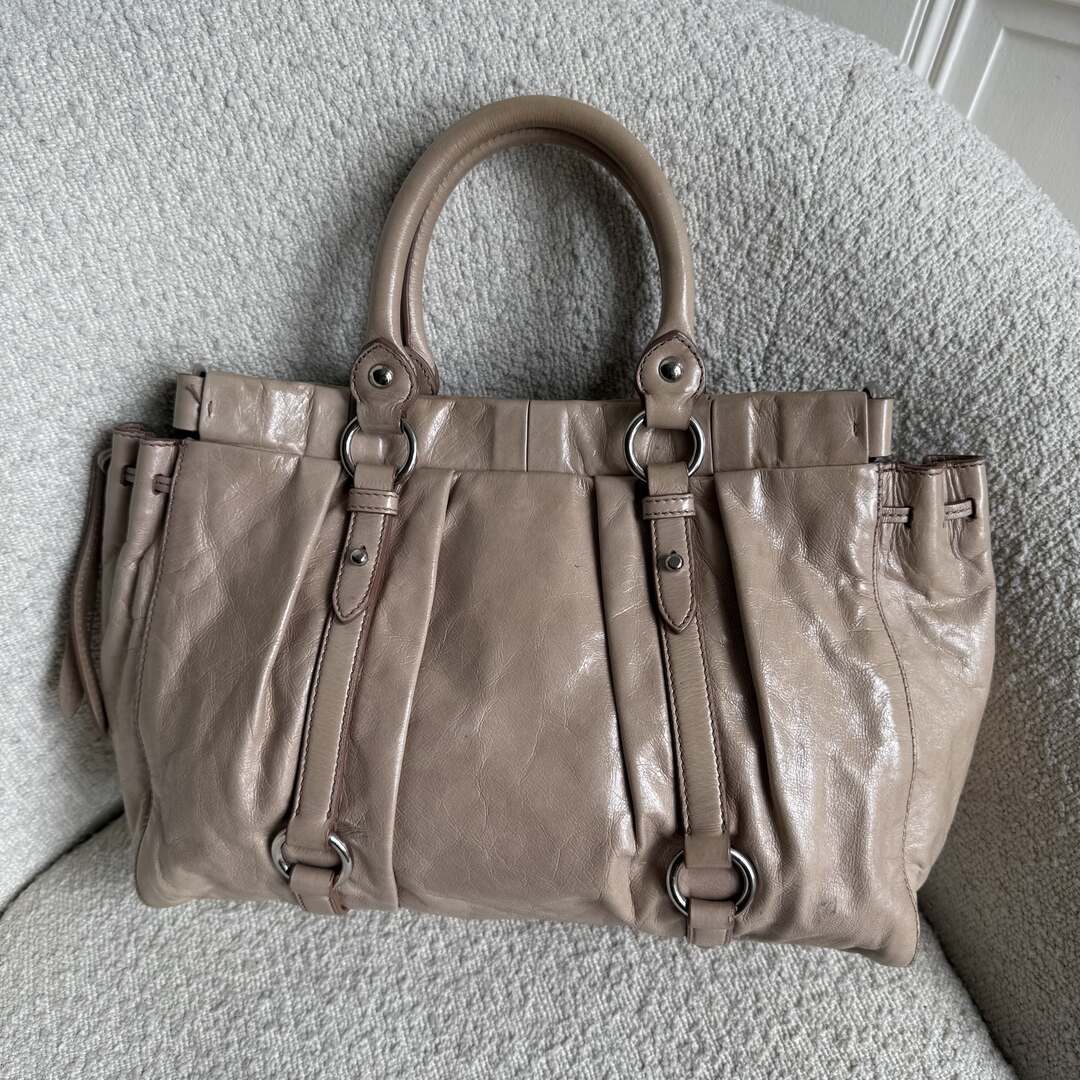 Miu Miu Vitello Beige Leather Handbag