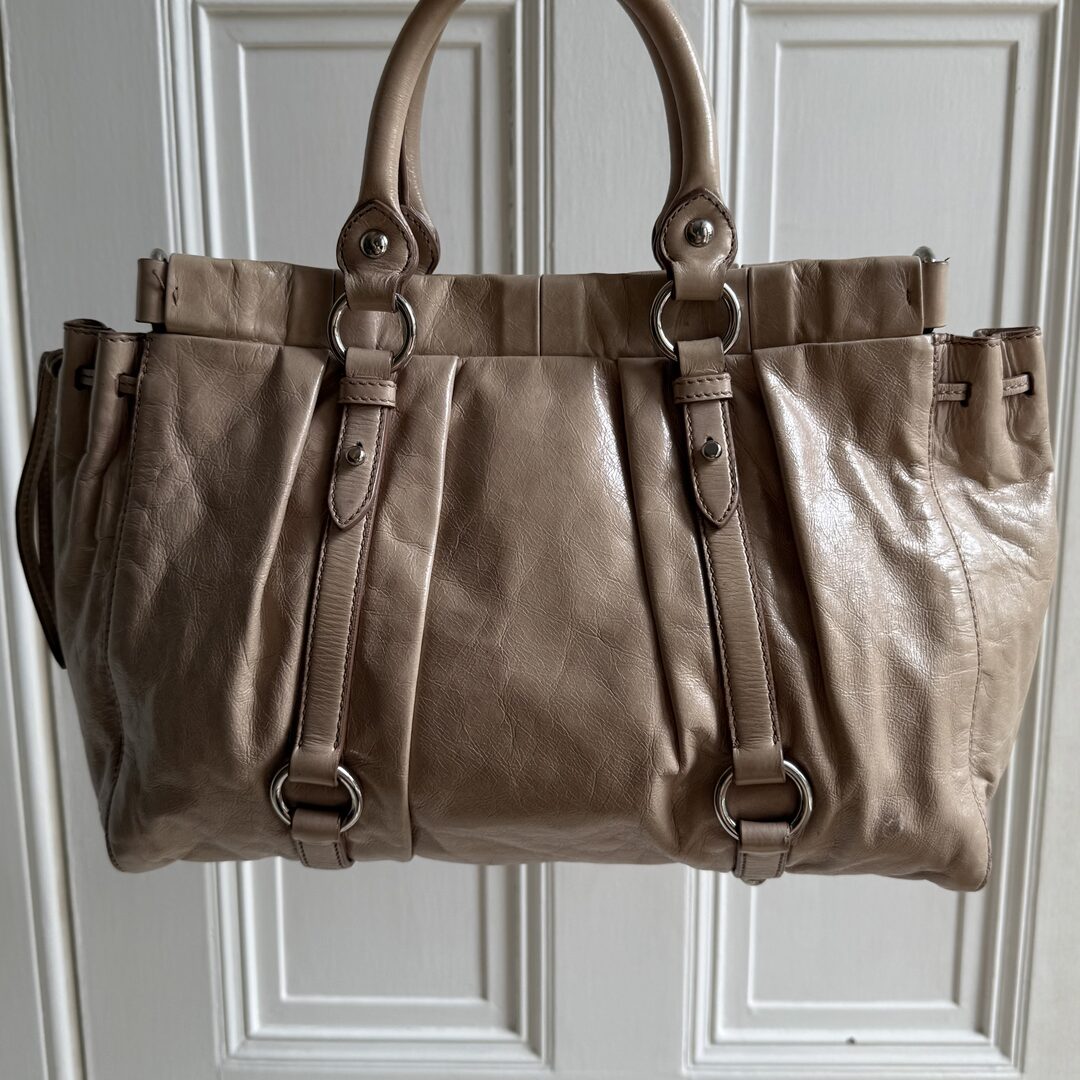 Miu Miu Vitello Beige Leather Handbag