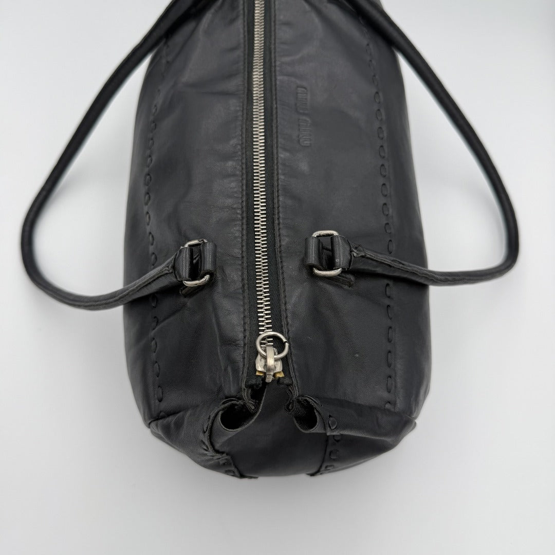 Archive Miu Miu Black Leather Shoulder Bag