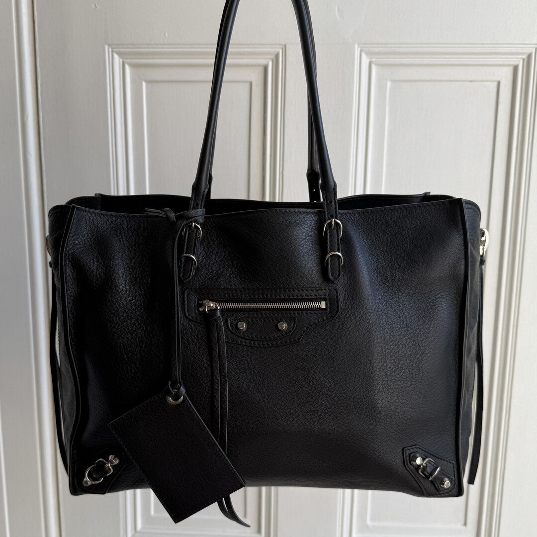 2011 Balenciaga Papier Black Leather Tote Bag