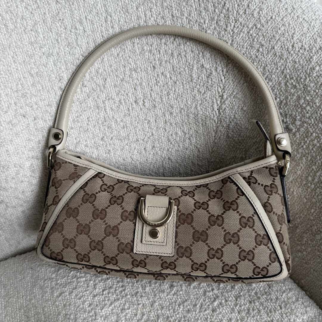Gucci Mini Abbey D Ring White Shoulder Bag