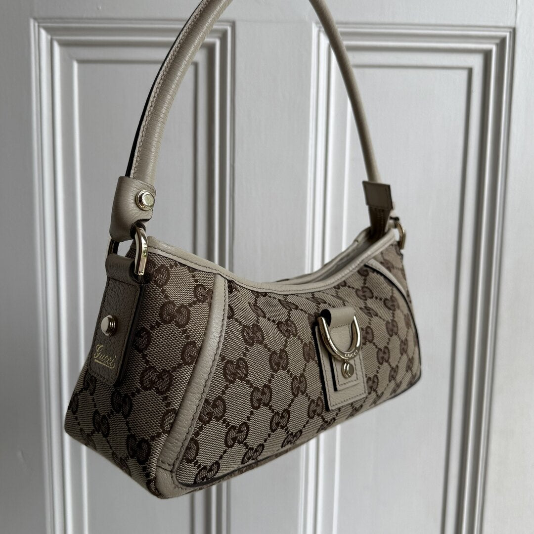 Gucci Mini Abbey D Ring White Shoulder Bag