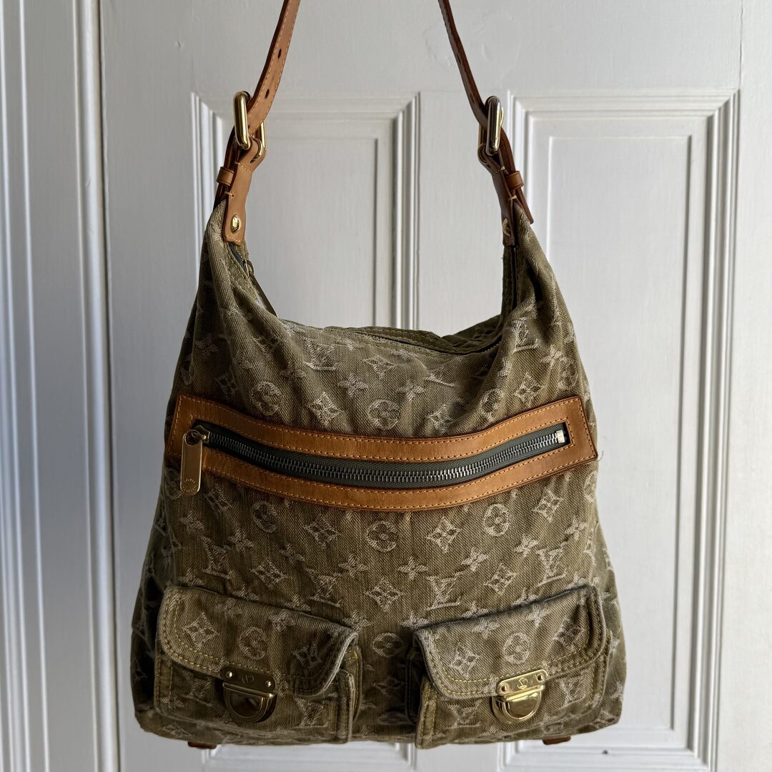 2006 Louis Vuitton Green Denim Baggy GM Shoulder Bag