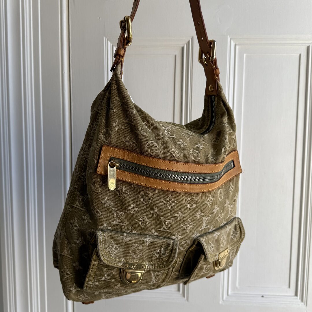 2006 Louis Vuitton Green Denim Baggy GM Shoulder Bag