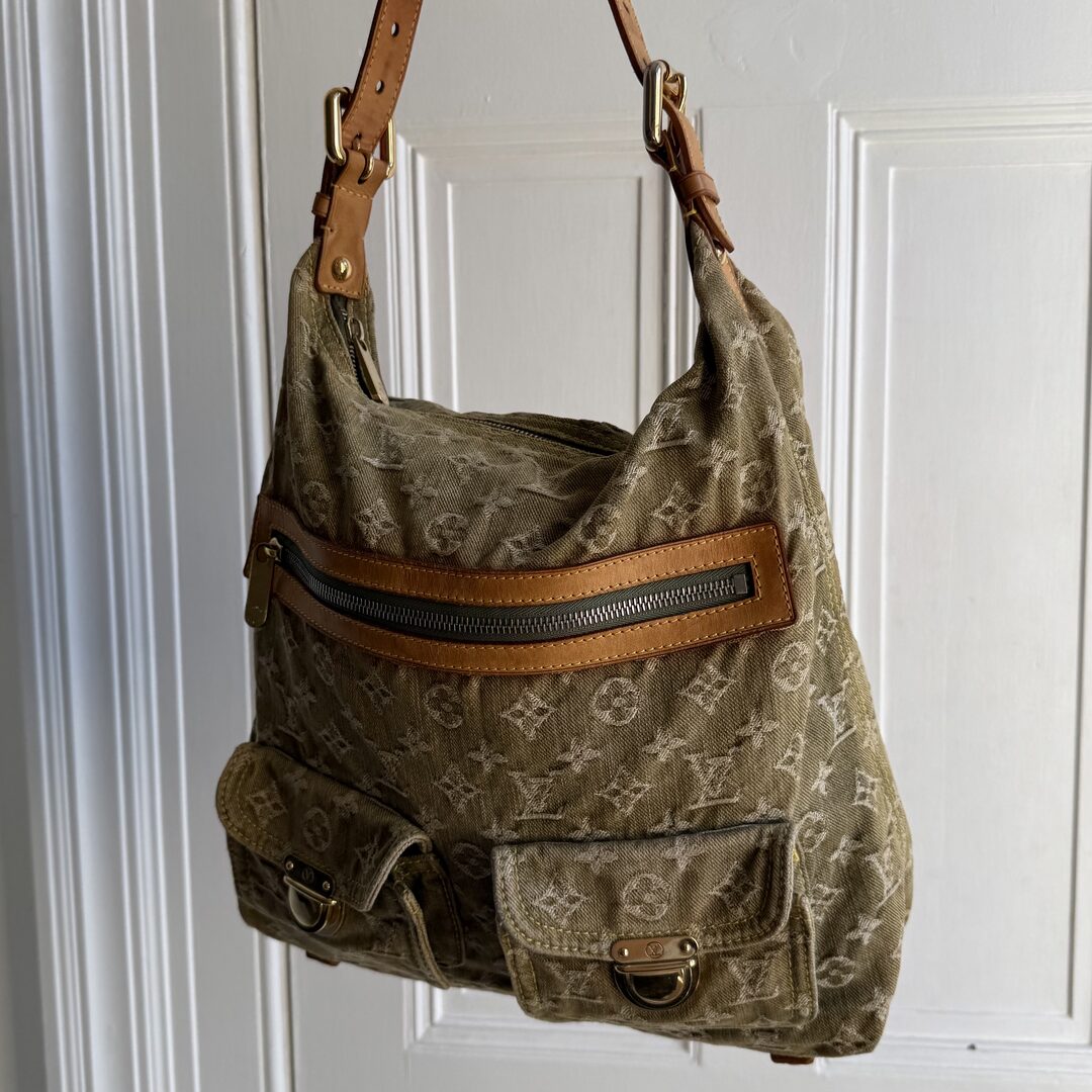 2006 Louis Vuitton Green Denim Baggy GM Shoulder Bag