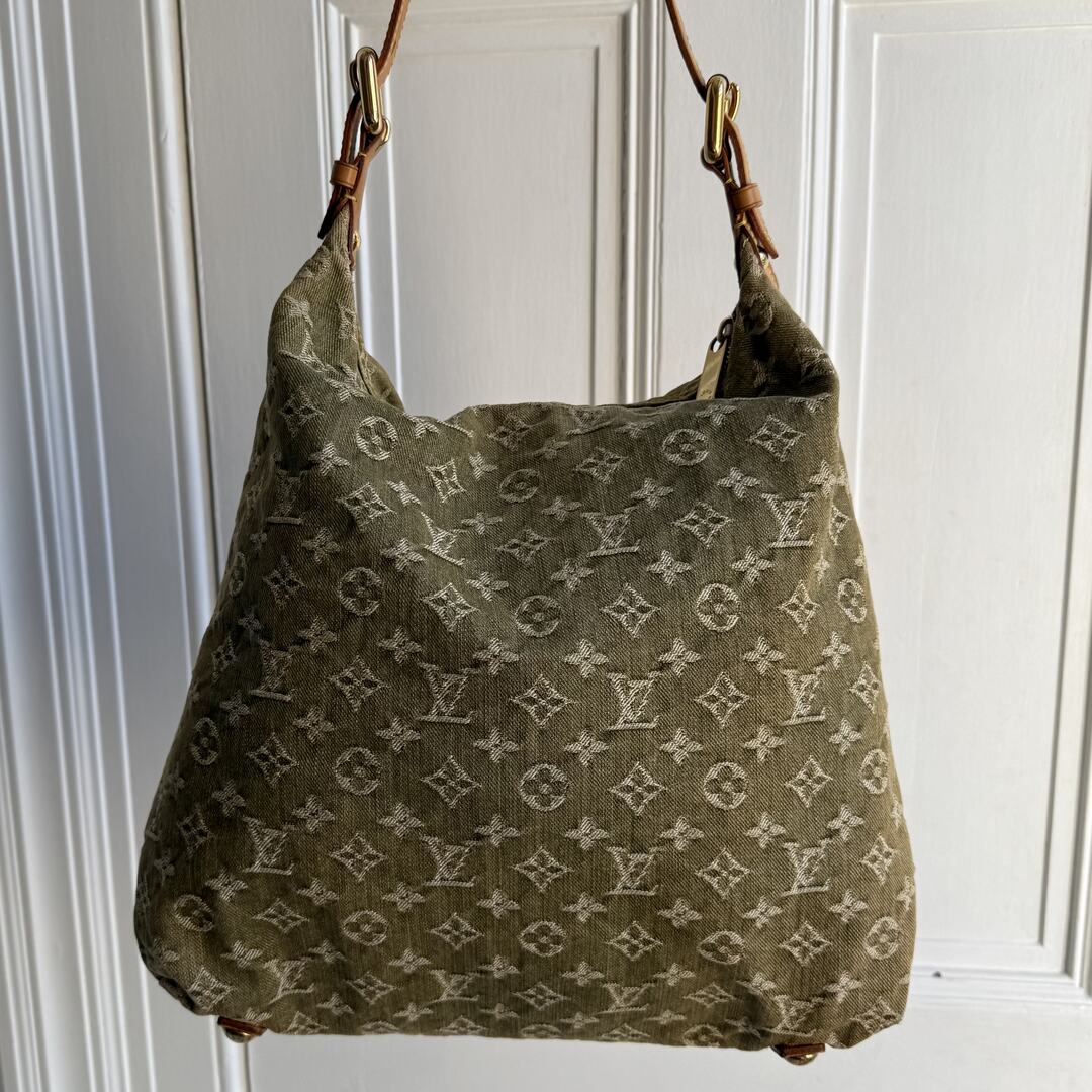 2006 Louis Vuitton Green Denim Baggy GM Shoulder Bag