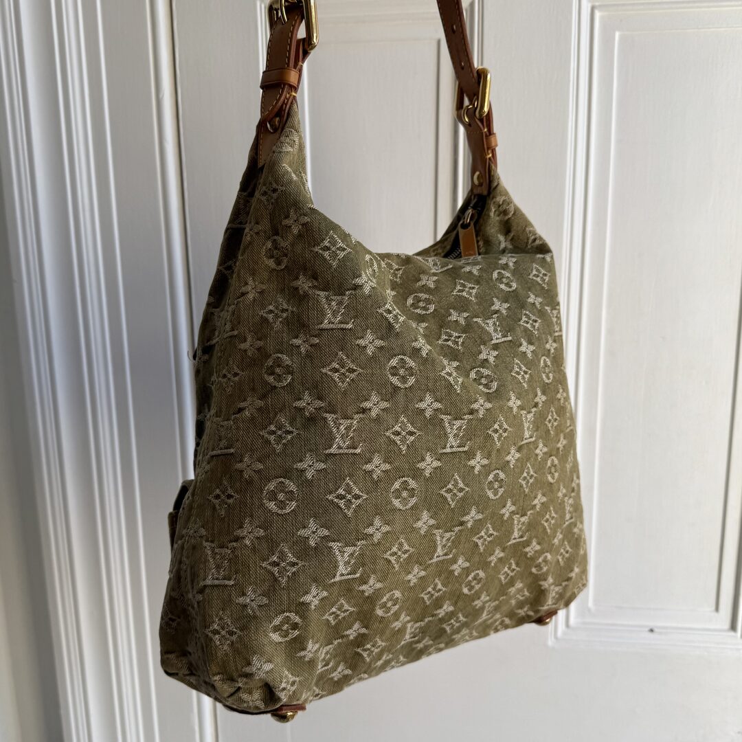 2006 Louis Vuitton Green Denim Baggy GM Shoulder Bag