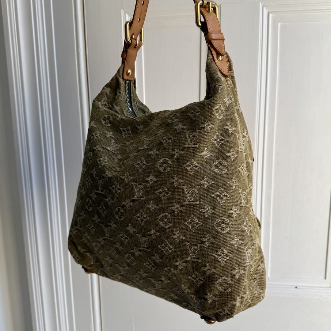 2006 Louis Vuitton Green Denim Baggy GM Shoulder Bag