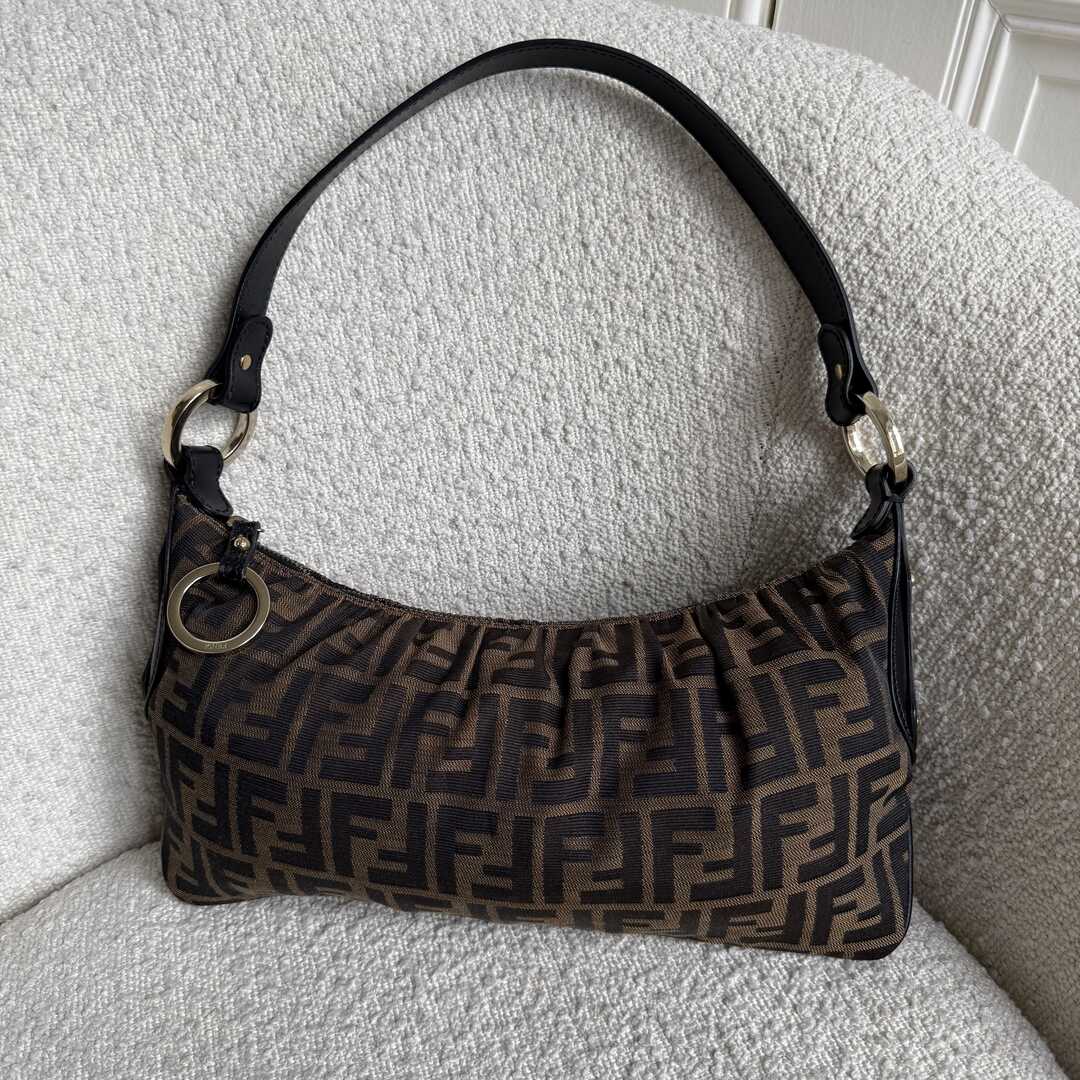 Fendi Zucca Charm Shoulder Bag