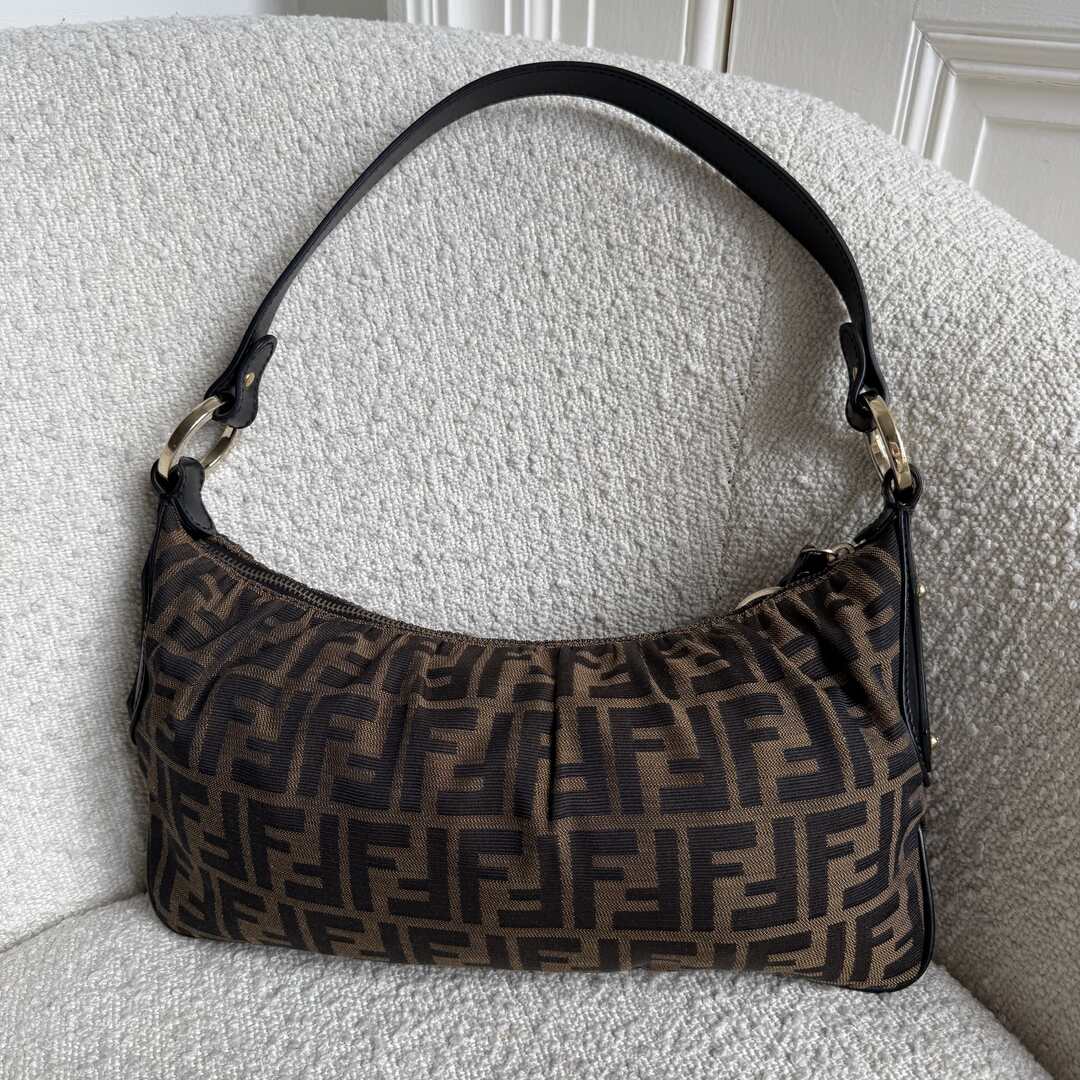 Fendi Zucca Charm Shoulder Bag