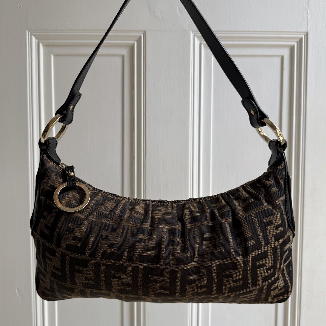 Fendi Zucca Charm Shoulder Bag
