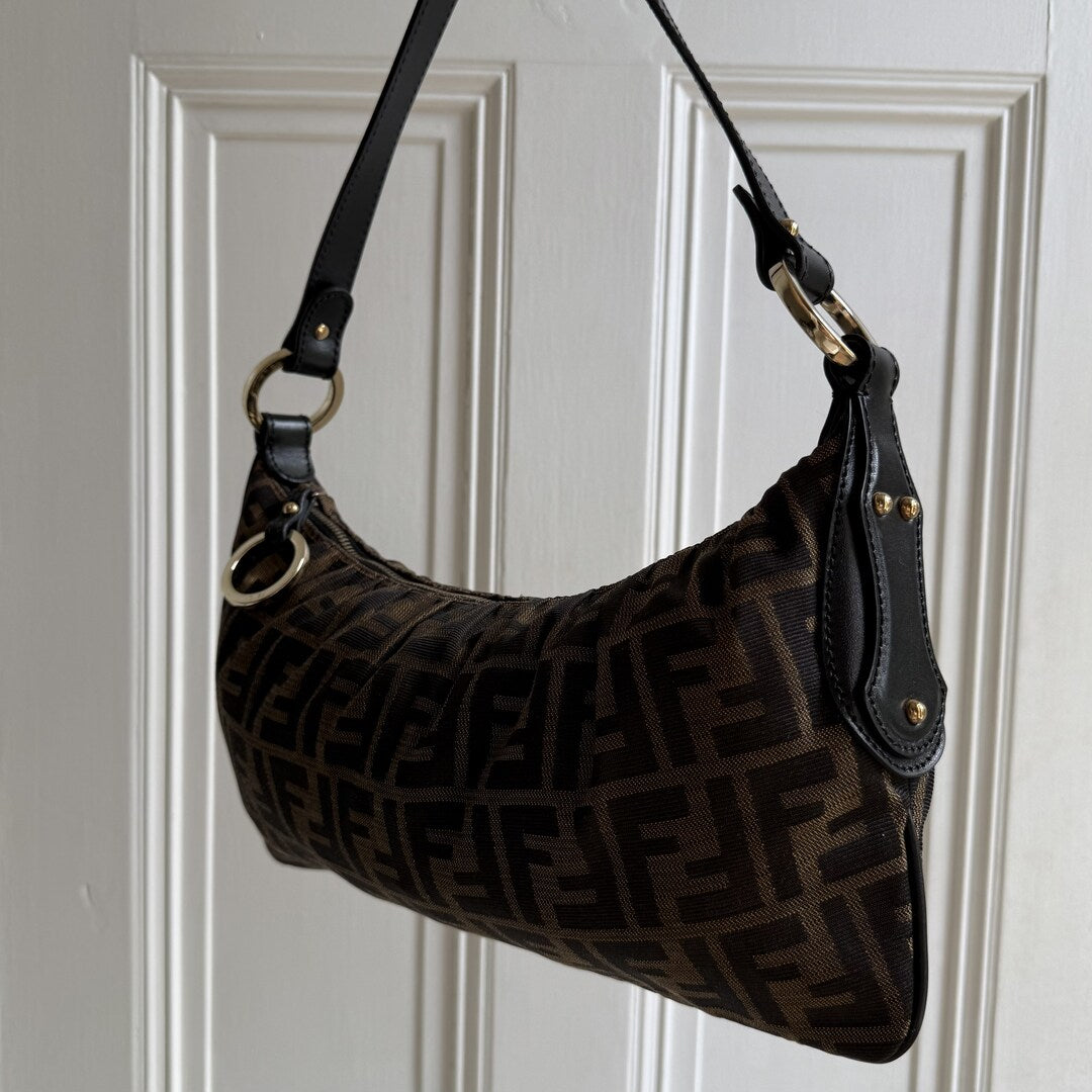 Fendi Zucca Charm Shoulder Bag