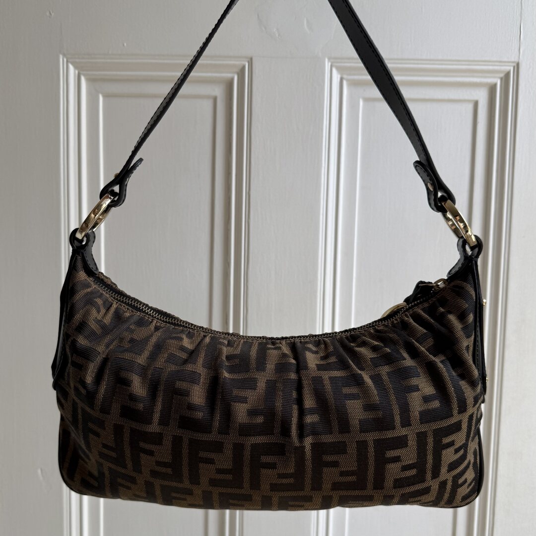 Fendi Zucca Charm Shoulder Bag