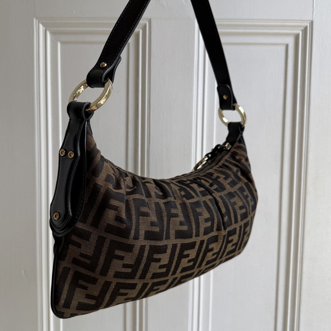 Fendi Zucca Charm Shoulder Bag