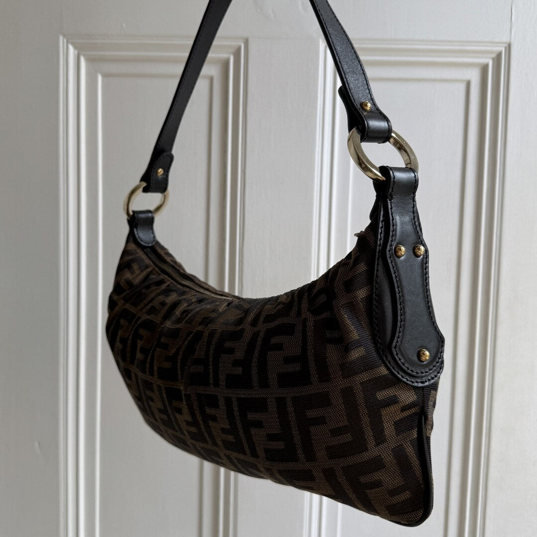 Fendi Zucca Charm Shoulder Bag