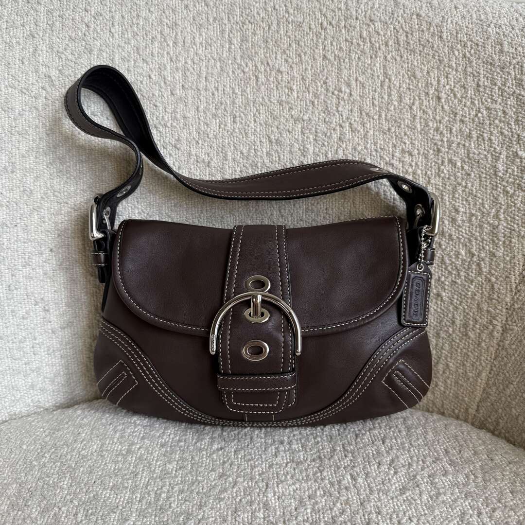 Coach Mini Soho Leather Dark Brown Shoulder Bag
