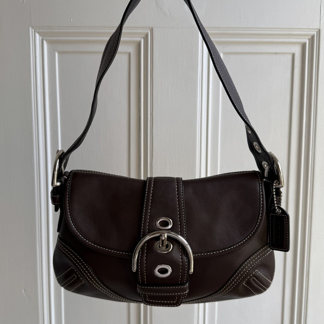 Coach Mini Soho Leather Dark Brown Shoulder Bag