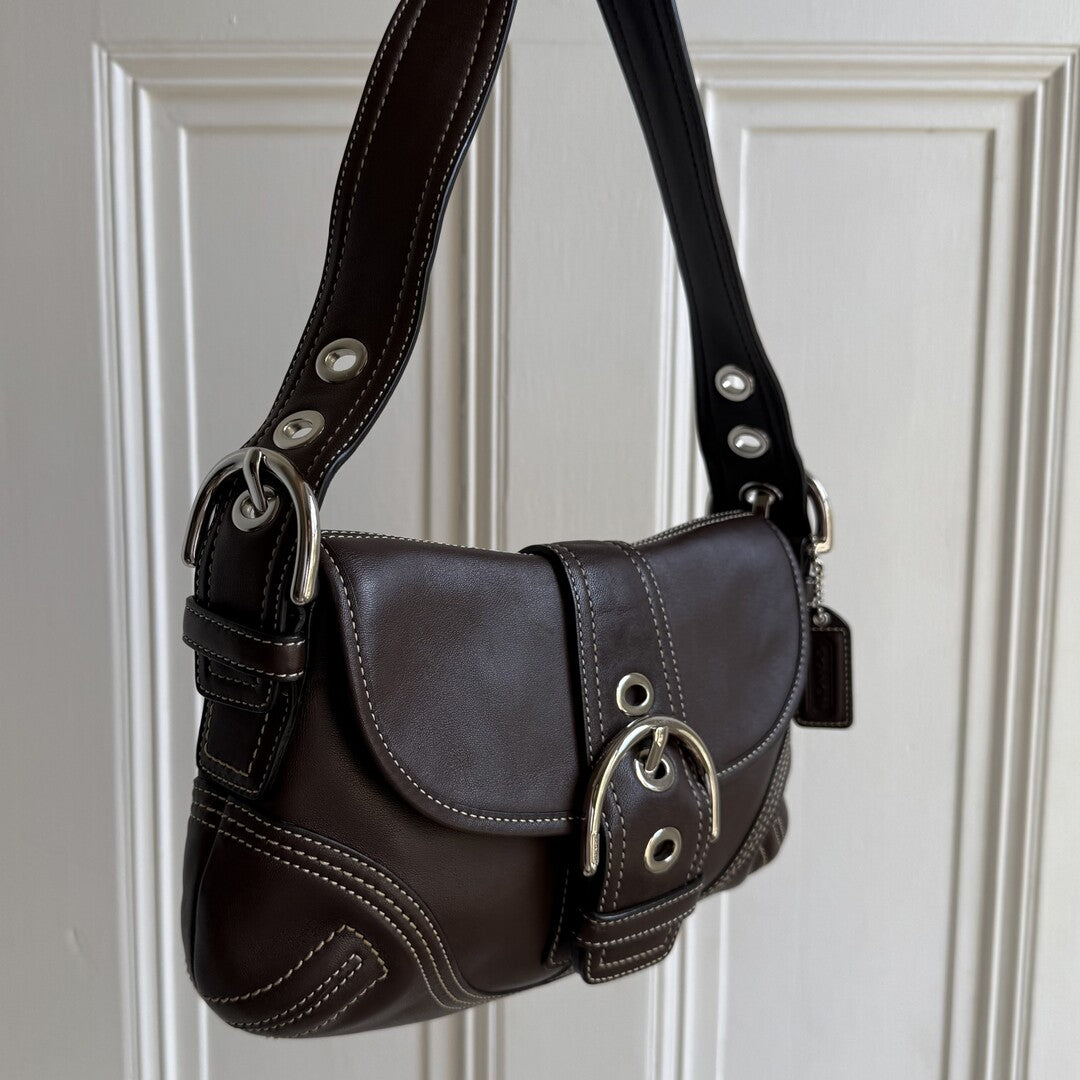 Coach Mini Soho Leather Dark Brown Shoulder Bag