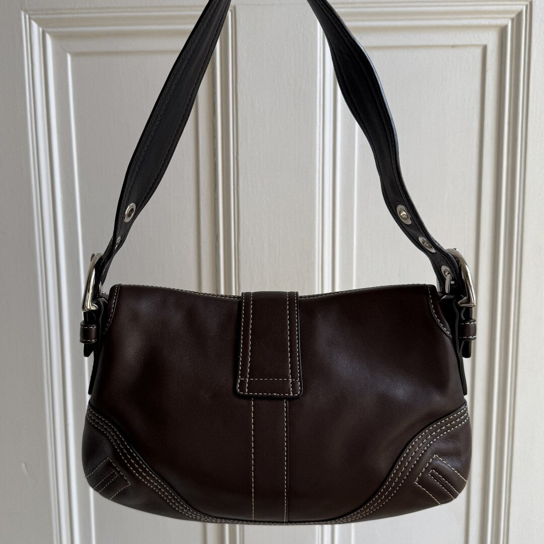 Coach Mini Soho Leather Dark Brown Shoulder Bag