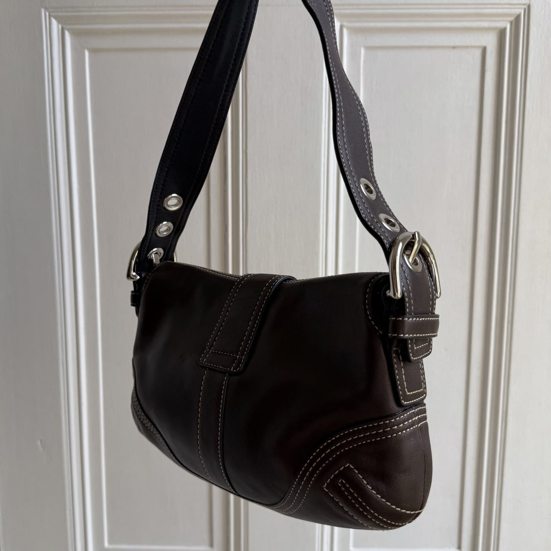 Coach Mini Soho Leather Dark Brown Shoulder Bag