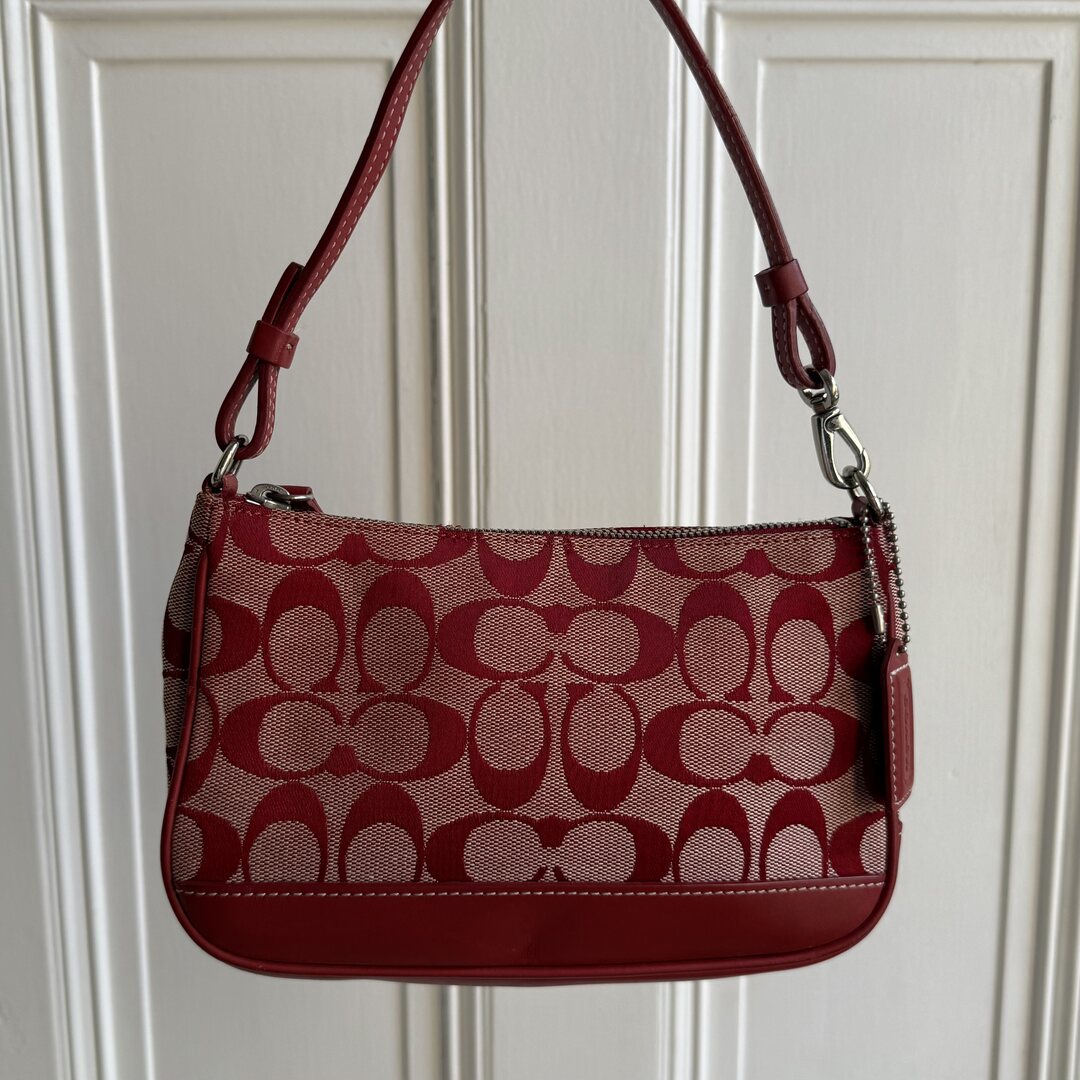 Rare Coach Signature Demi Red Shoulder Bag