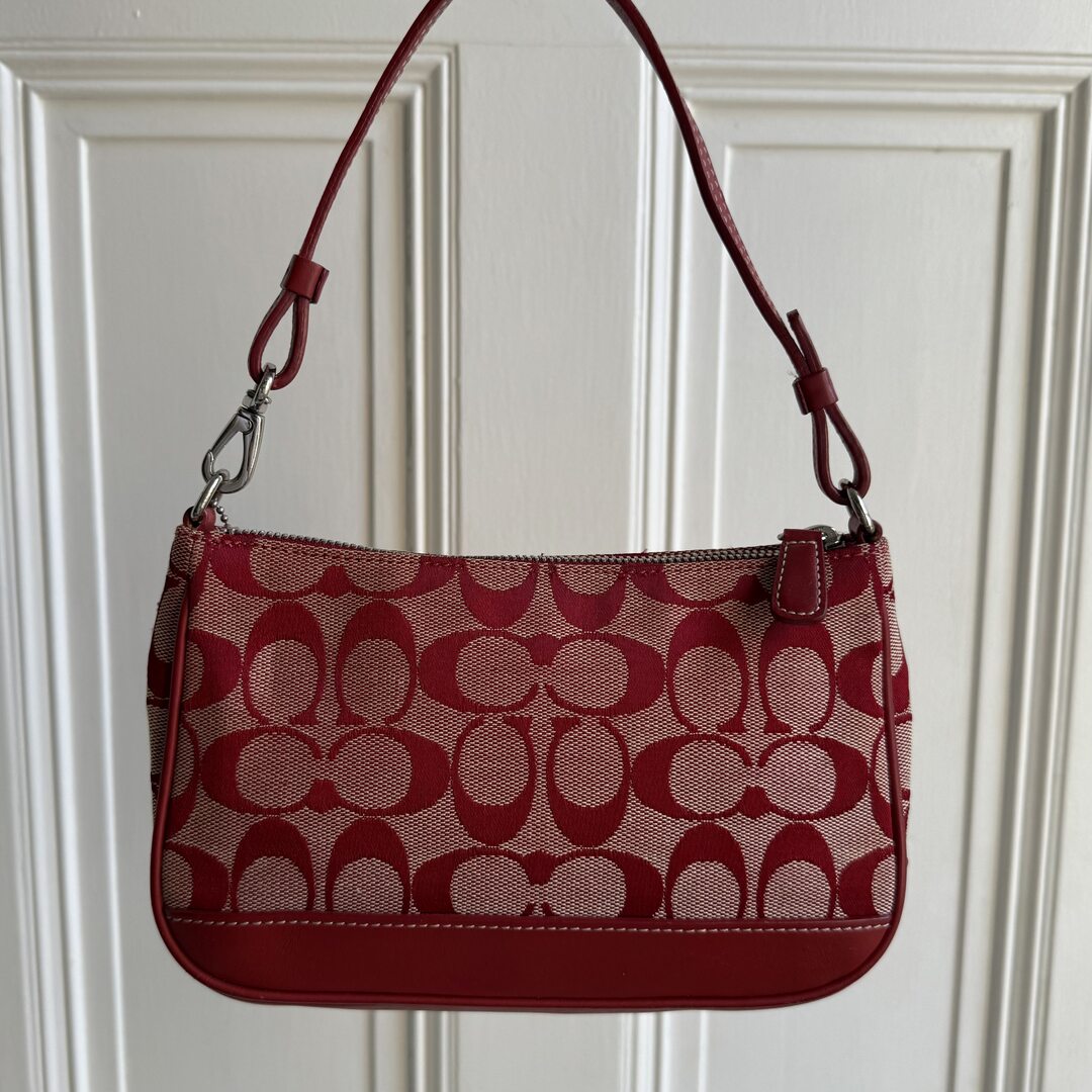 Rare Coach Signature Demi Red Shoulder Bag