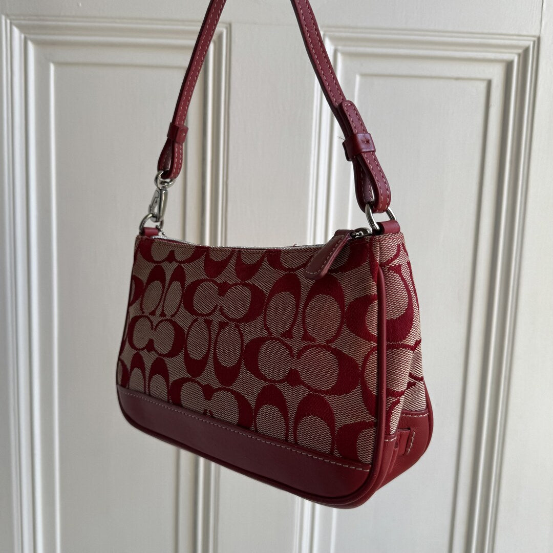 Rare Coach Signature Demi Red Shoulder Bag
