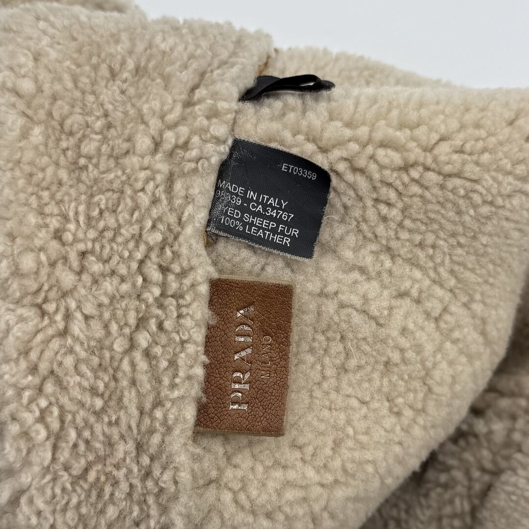 Prada Shearling Hobo Brown Shoulder Bag