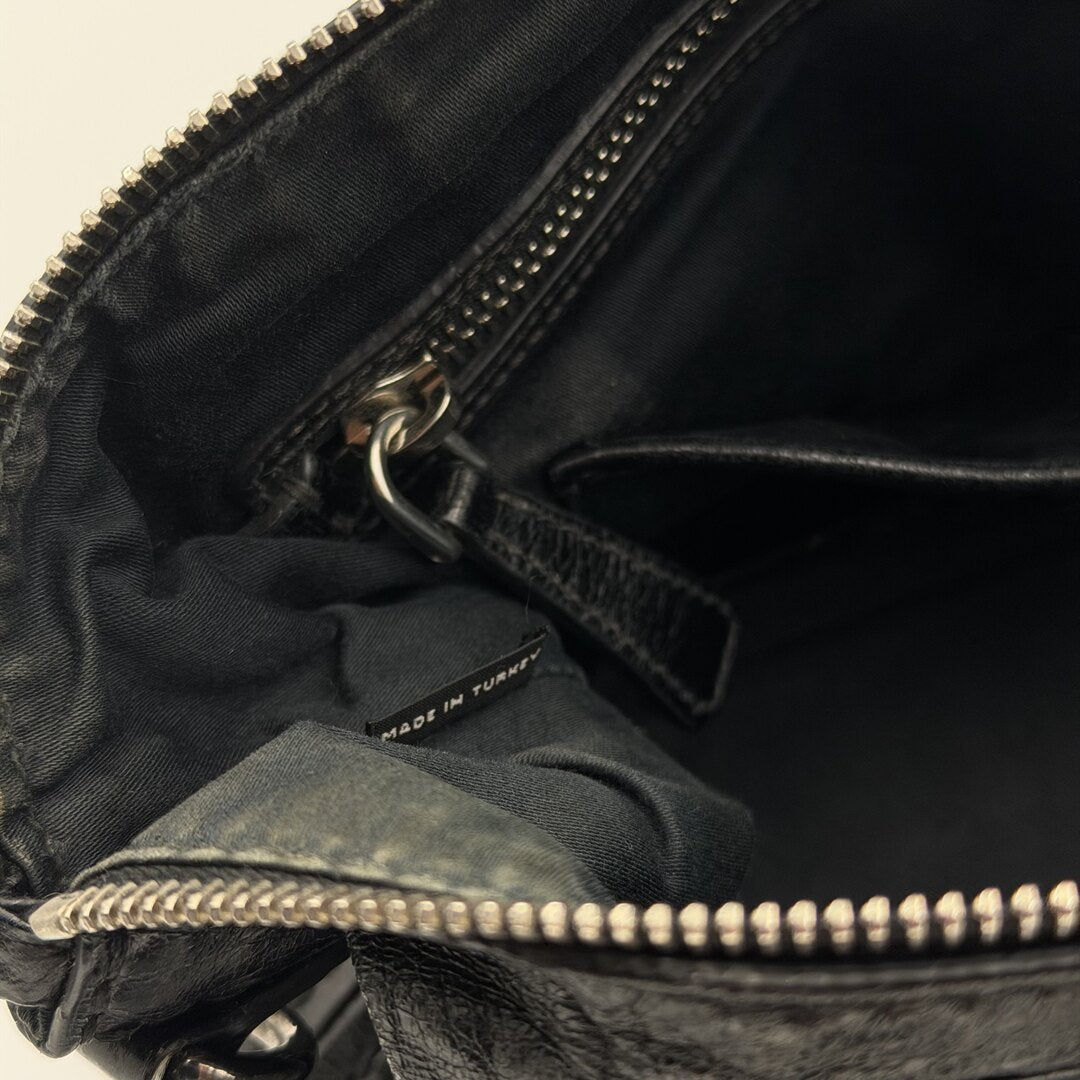 Miu Miu Studded Charm Black Leather Mini Shoulder Bag