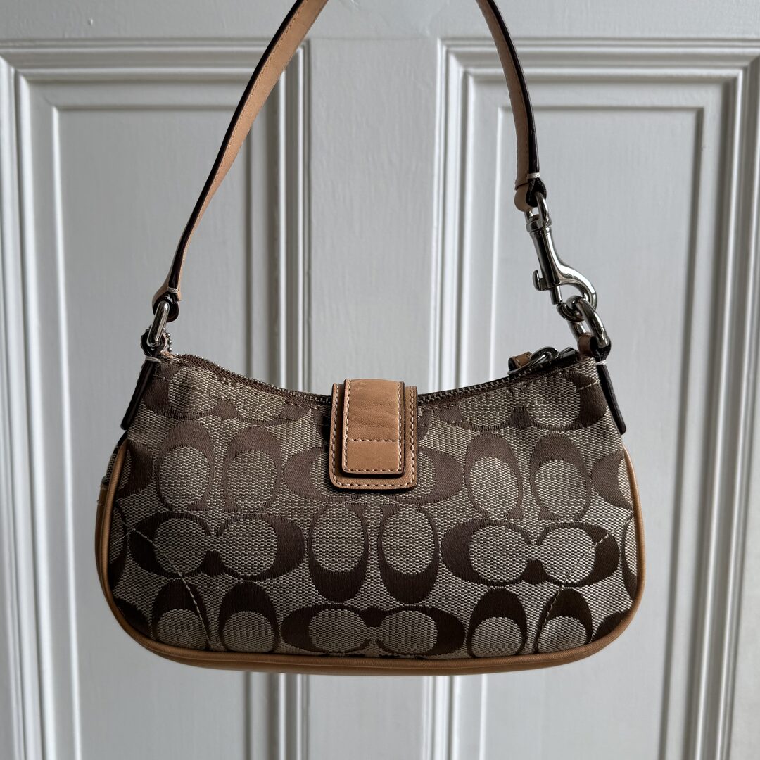 Coach Signature Mini Buckle Tan Shoulder Bag