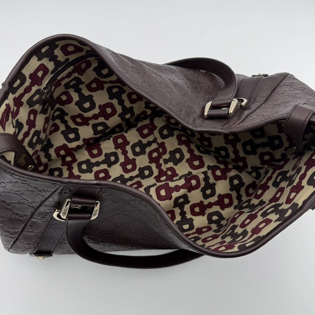 Gucci Guccissima Abbey Leather Brown Tote Bag