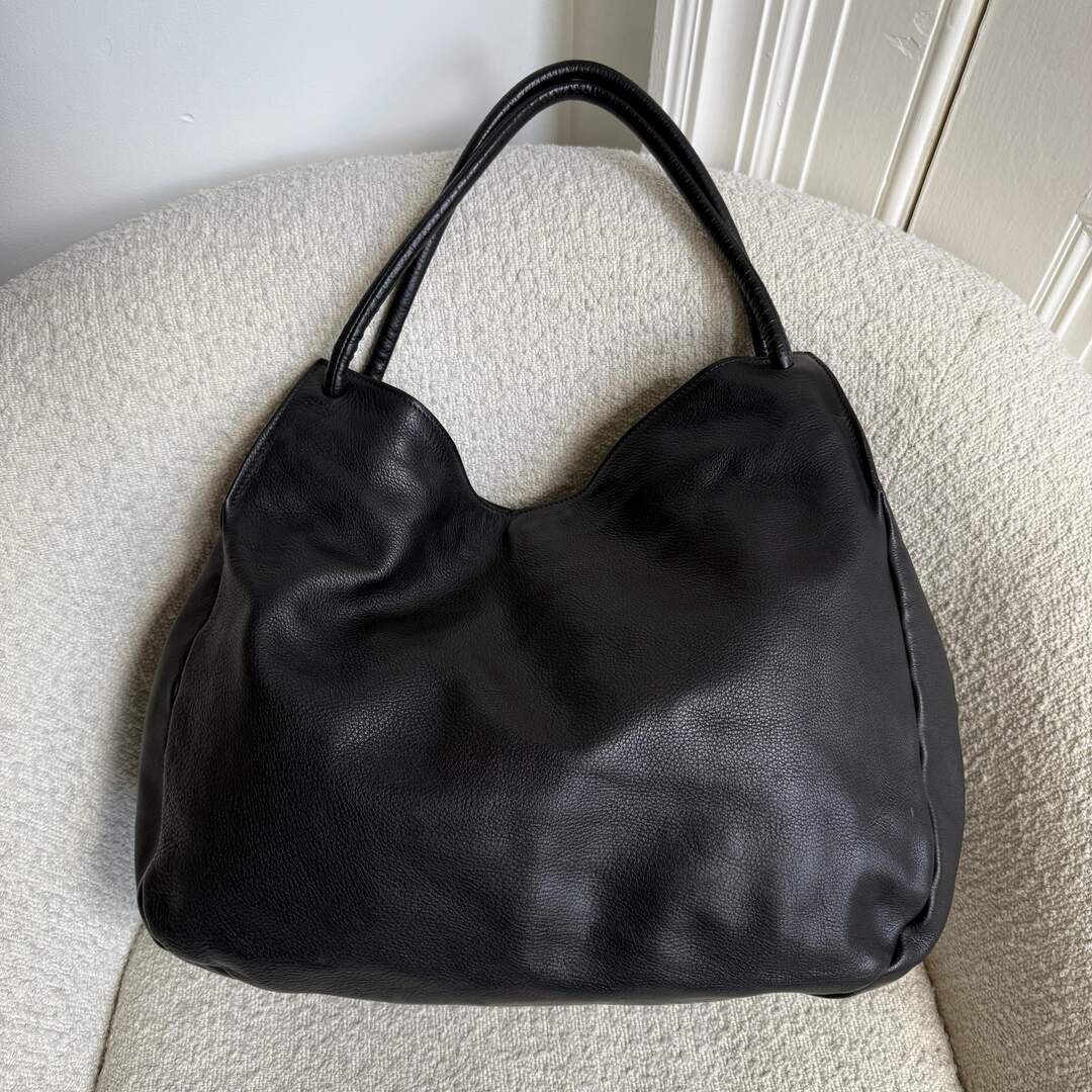 Miu Miu Large Bow Black Leather Shoulder Bag