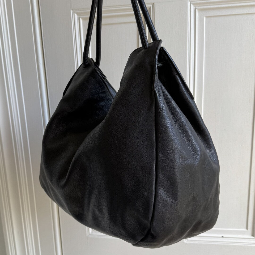 Miu Miu Large Bow Black Leather Shoulder Bag