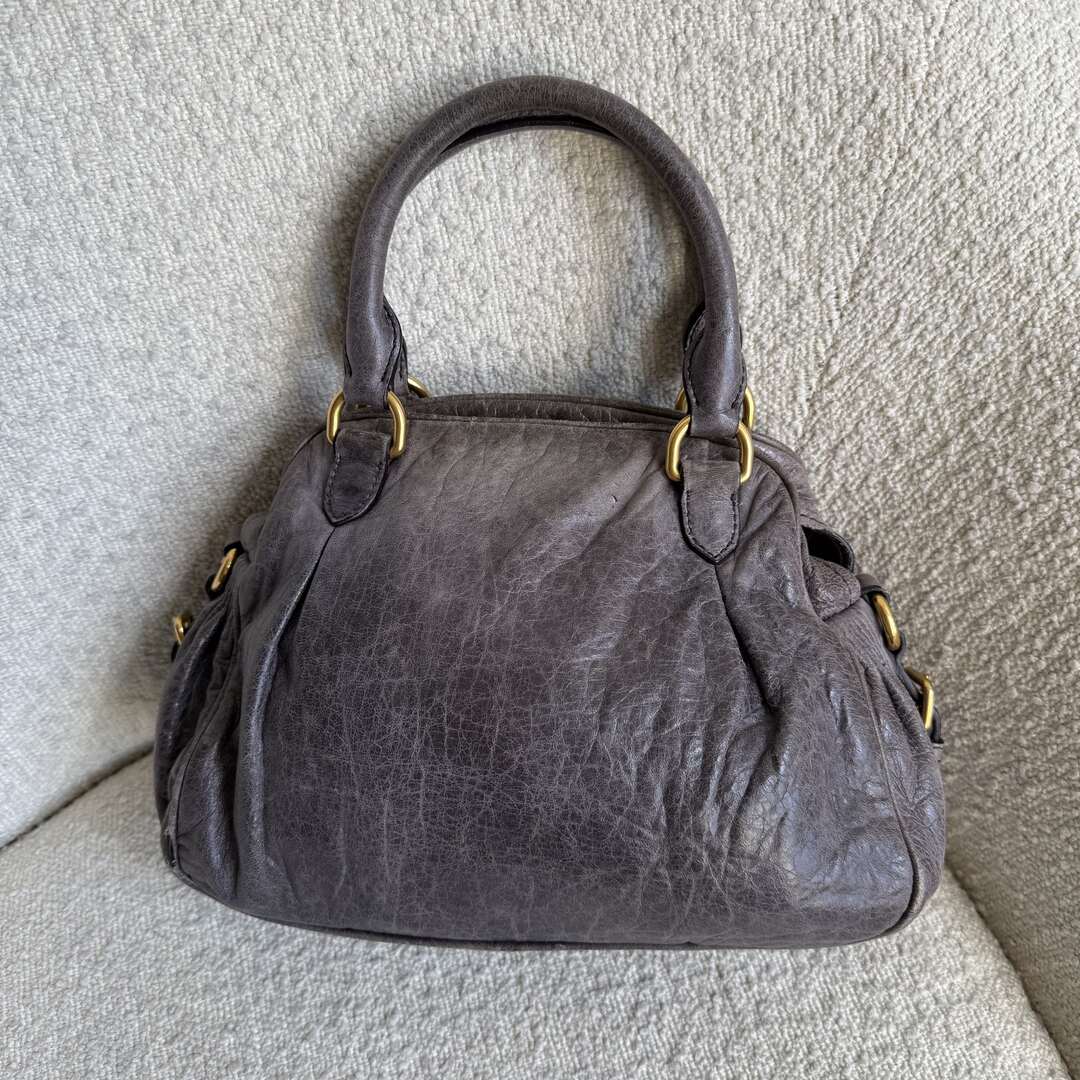 Miu Miu Charm Leather Purple Mini Handbag