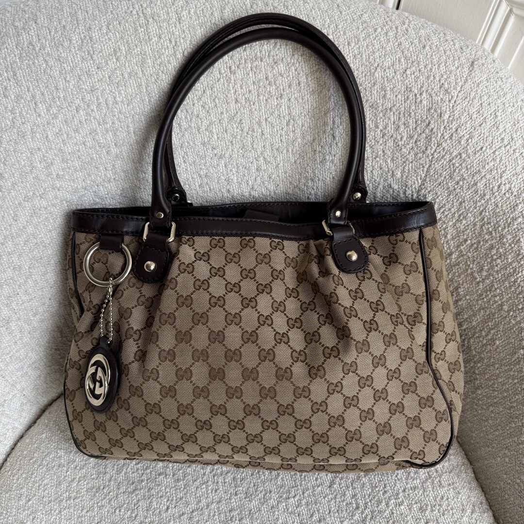 Gucci Monogram Sukey Black Tote Bag
