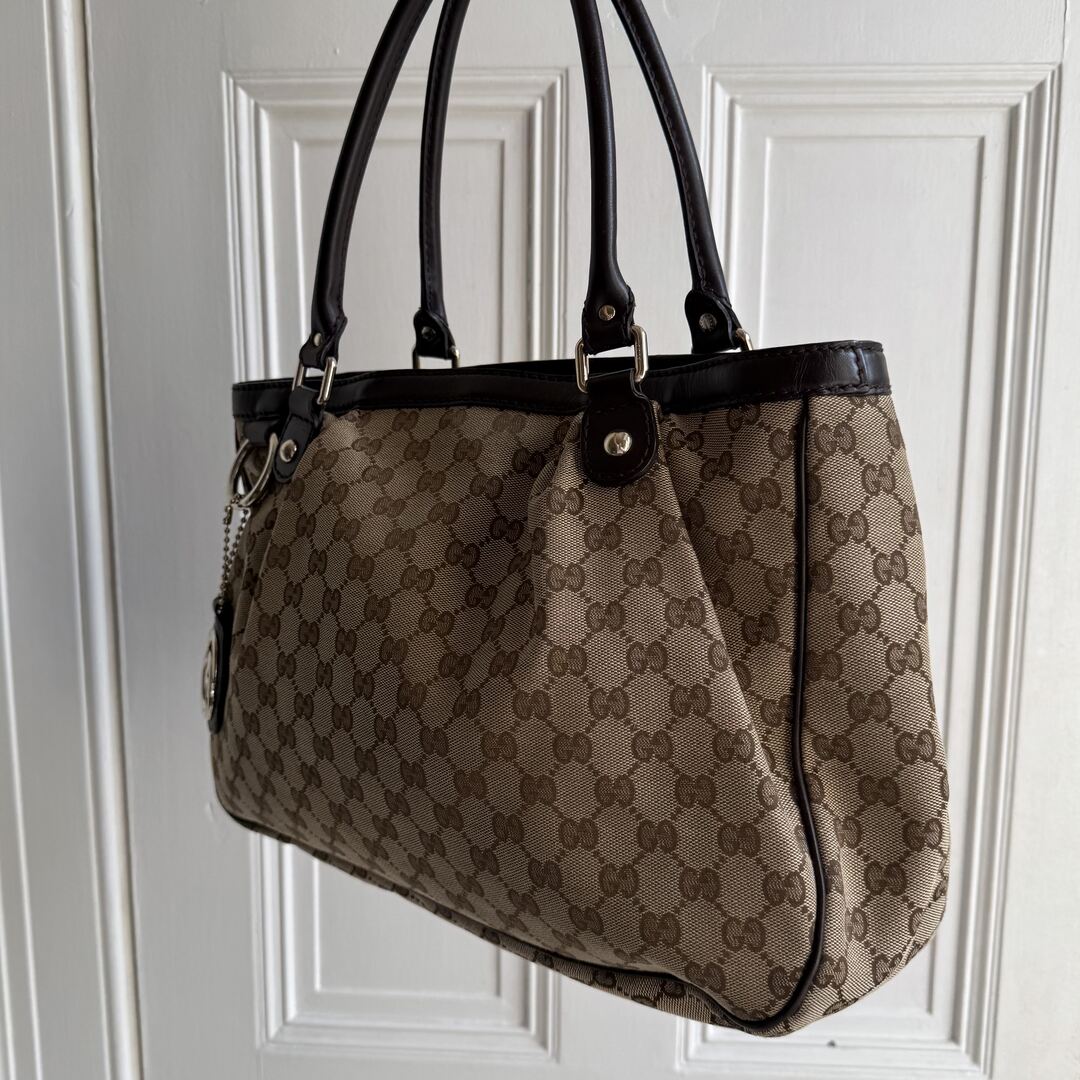 Gucci Monogram Sukey Black Tote Bag